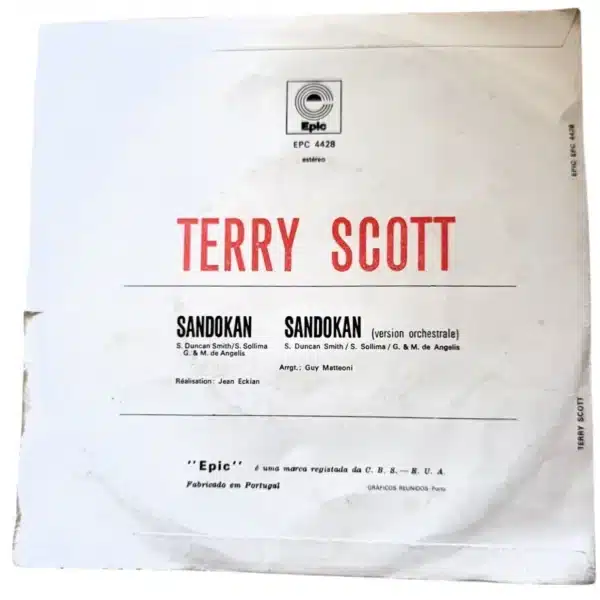 Vinil Single Terry Scott – Sandokan (da Série TV)