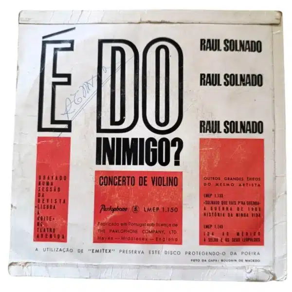 Vinil EP Raul Solnado – É Do Inimigo? / Concerto de Violino