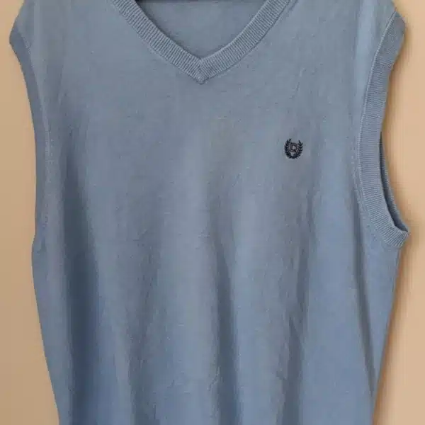 Colete de Malha Vintage – Azul Bebé