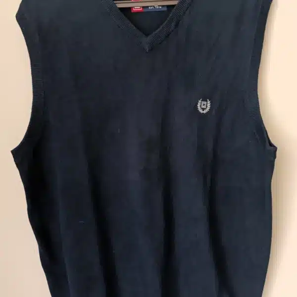 Colete de Malha Vintage – Azul-Marinho