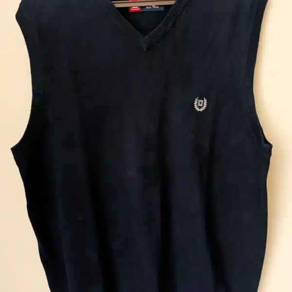Colete de Malha Vintage – Azul-Marinho