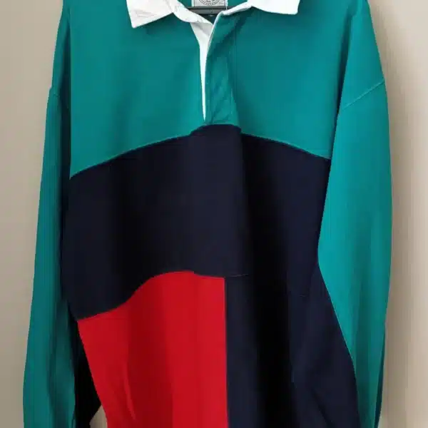 Polo Rugby Vintage – Verde-Petróleo, Azul Marinho e Vermelho