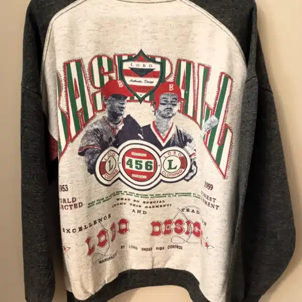 Sweat Vintage – Cinzento Mesclado e Off-white