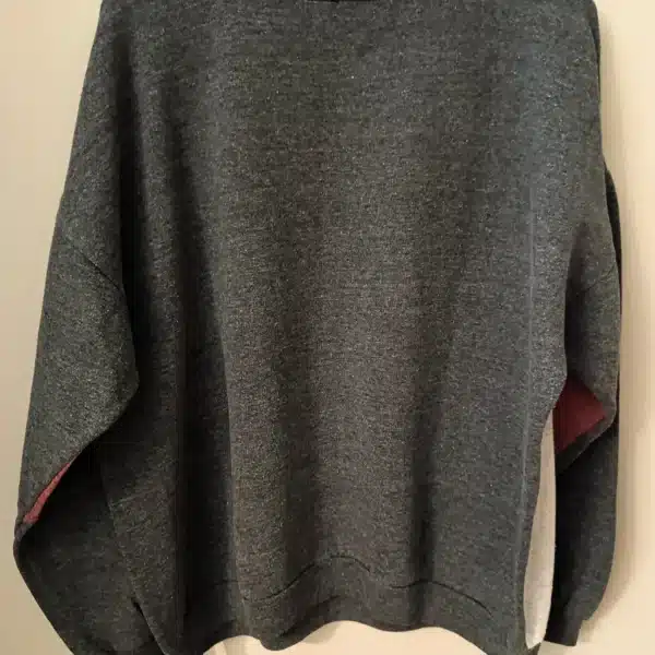 Sweat Vintage – Cinzento Mesclado e Off-white