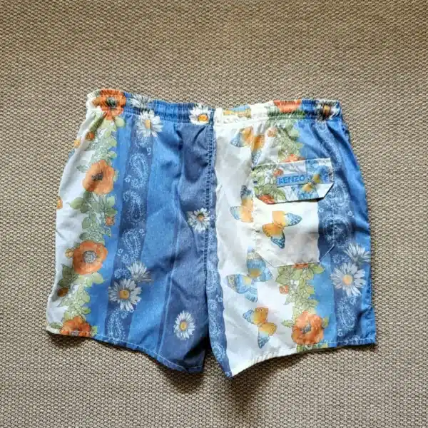 Calções Vintage – Azul, Branco e Laranja