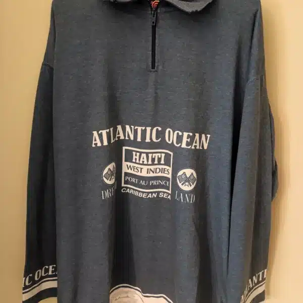Sweat Vintage – Azul Mesclado e Branco